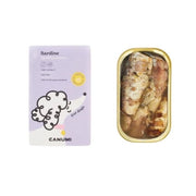 Tinned fish for dogs - Canumi sardines box front and inside tin