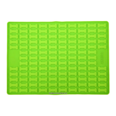 Green Collory silicone baking mat for making bone-shaped homemade dog treats