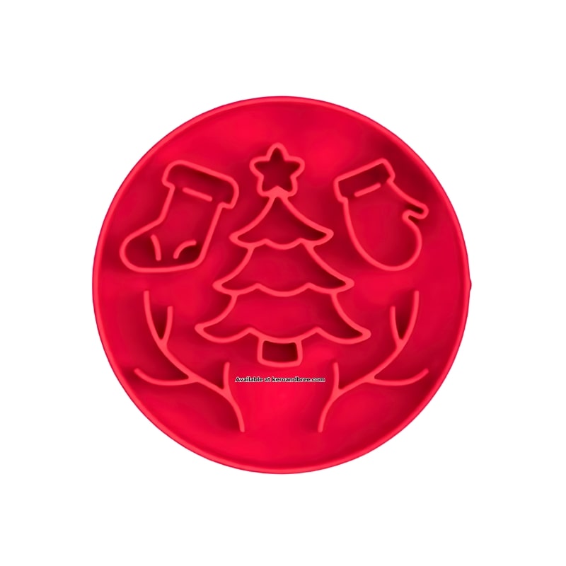 Red Christmas dog slow feeder - Xmas gifts for dogs