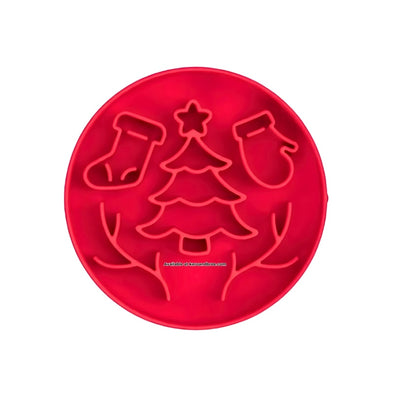 Red Christmas dog slow feeder - Xmas gifts for dogs