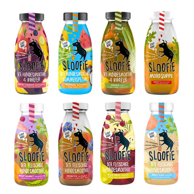 Sloofie dog drink taster pack - mixed flavours