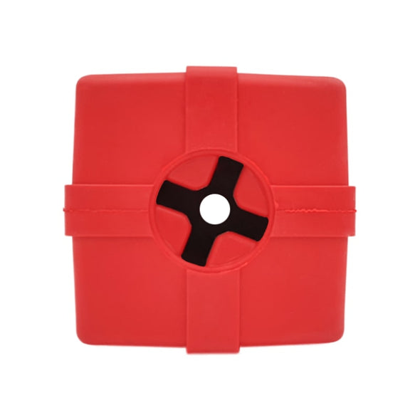Red SodaPup Christmas dog gifts box dog treat dispenser - bottom view