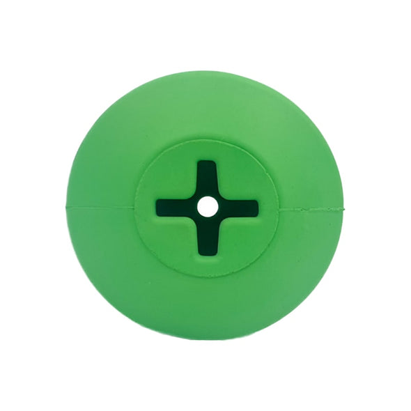 Green Christmas tree dog treat dispenser - bottom view
