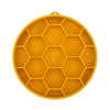 SodaPup slow feeder for dogs - round yellow bowl with honeycomb pattern slow feeder dog bowl