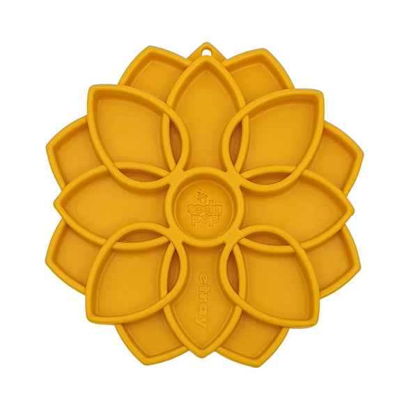 SodaPup Yellow Mandala Etray - slow feeders for dogs