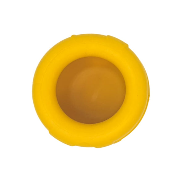 SodaPup honey pot dog treat dispenser - yellow, top view